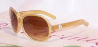 Women's Fashion Sunglasses - Round with Pearl Accent - Gold