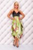 Angled Cut Halter Neck Flowing Gown - Green Mix - Size S