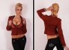 Ladies Jacket with Stone Beading - Rust Red - Size S