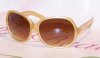 Women's Fashion Sunglasses - Round with Pearl Accent - Gold