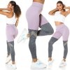 Dual Colour Sports Leggings - Lilac - Size S/M