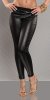 Duo Sided Leather Look Leggings/Pants - Black